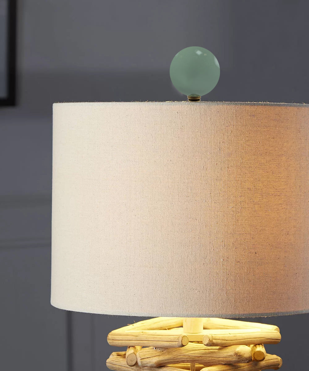Ceramic 40mm Sage Green Ball Antique Base Lamp Finial 2.25"h