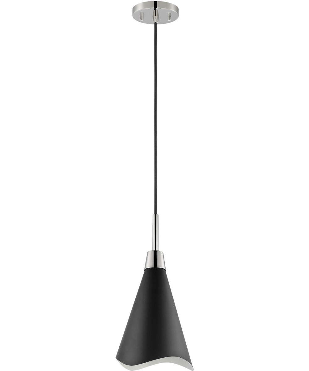Tango 1-Light Pendant Matte Black / Polished Nickel