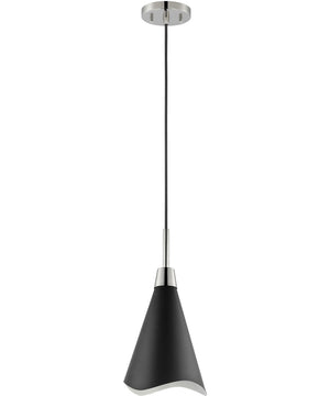 Tango 1-Light Pendant Matte Black / Polished Nickel