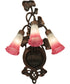 11"W Pink and White Pond Lily 3-Light Wall Sconce Mahogany Bronze