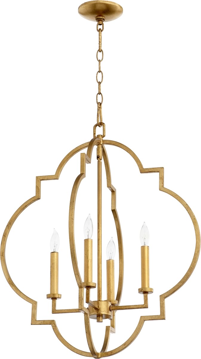 22"W Dublin 4-light Entry Foyer Hall Chandelier Gold Leaf