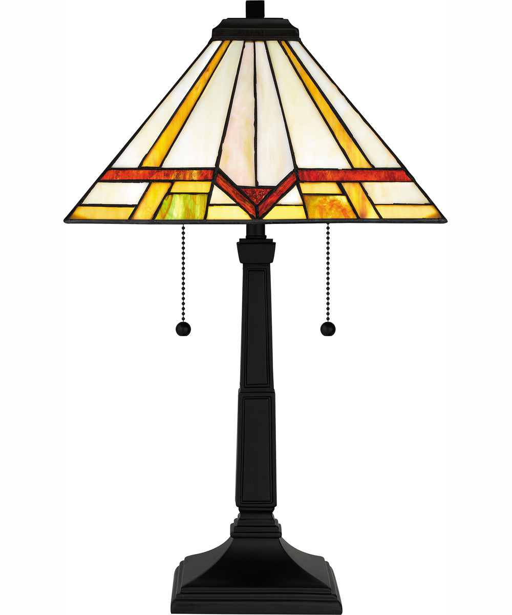 Tiffany Small 2-light Table Lamp Matte Black