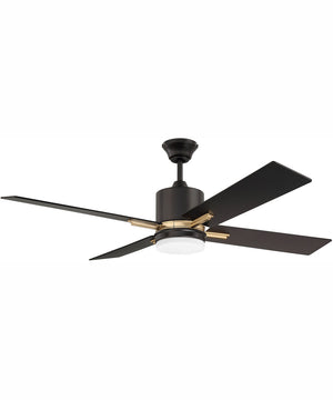 52" Teana 1-Light Ceiling Fan Flat Black/Satin Brass