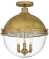 Perrine 3-light Semi Flush Mount Weathered Brass