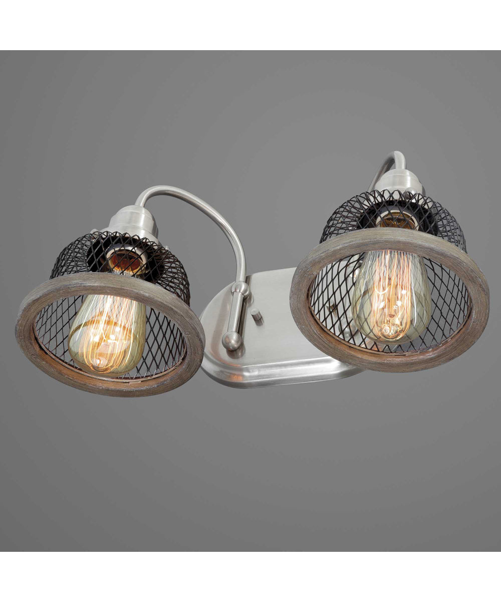 Tilley 2-Light Coastal Bath Vanity Light Brushed Nickel