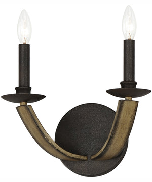 Basque 2-Light Wall Sconce Driftwood/Anthracite