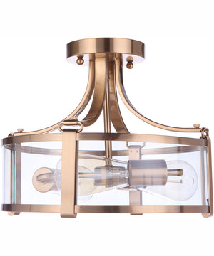 Elliot 3-Light Semi Flush Satin Brass