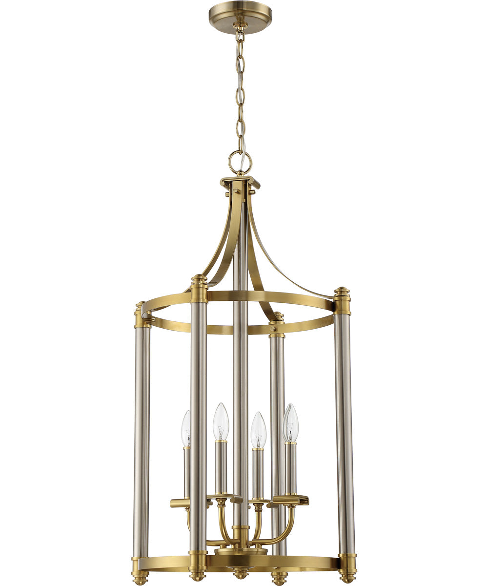 Stanza 4-Light Foyer Light Brushed Polished Nickel / Satin Brass