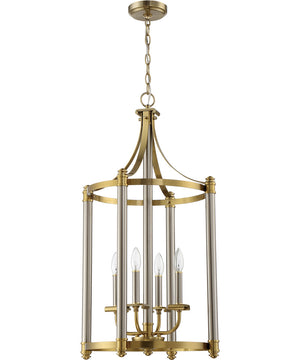 Stanza 4-Light Foyer Light Brushed Polished Nickel / Satin Brass