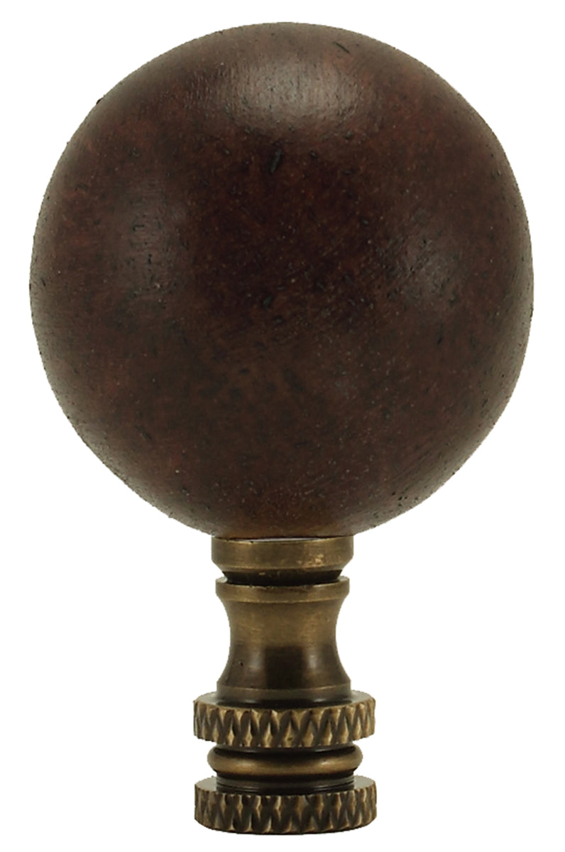 Mahogany Ceramic Ball Lamp Finial 2.25"h