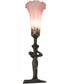 15" High Pink Tiffany Pond Lily Nouveau Lady Accent Lamp