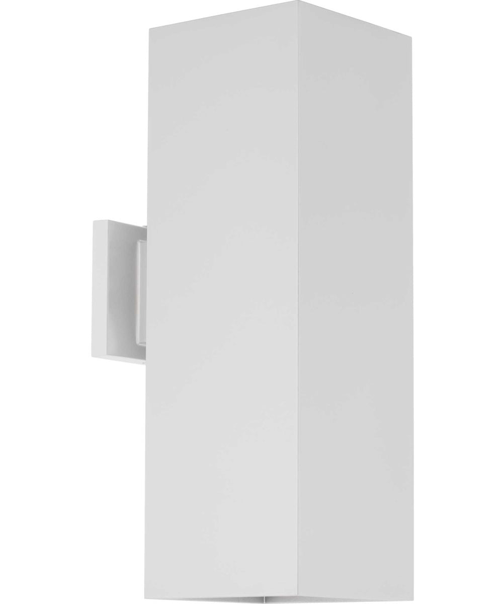 6" Square 2-Light Up/Down Wall Lantern White