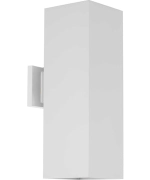 6" Square 2-Light Up/Down Wall Lantern White