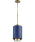 1-light Pendant Aged Brass w/ Blue