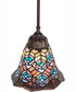 8" Wide Tiffany Peacock Feather Mini Pendant