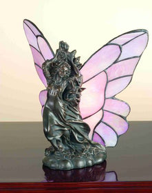 8"H Submitting Fairy Sculpture/Pink Iridescent