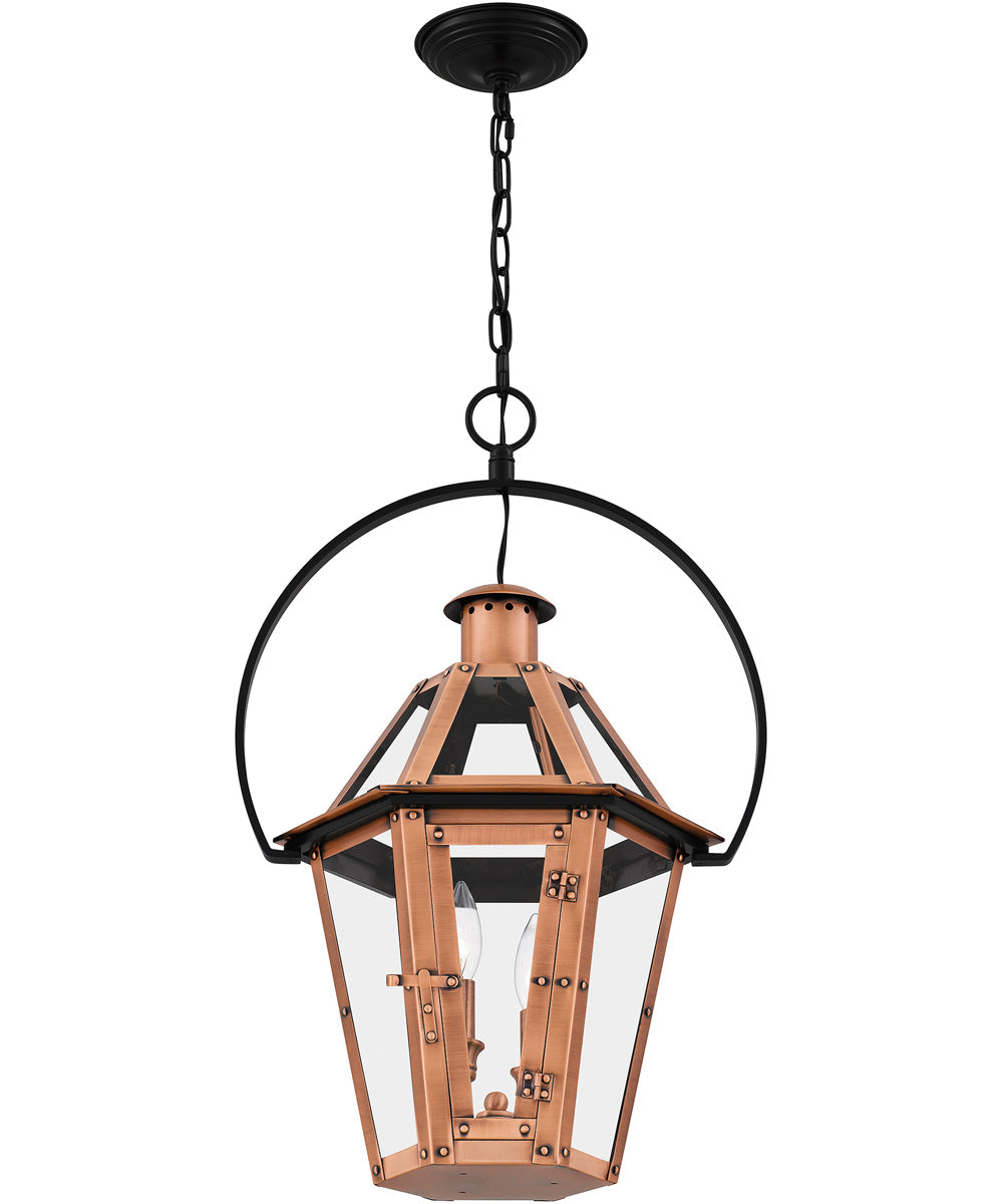 Burdett Medium 2-light Outdoor Pendant Light Aged Copper