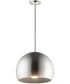 Palla 16 inch LED Pendant Satin Nickel / Black