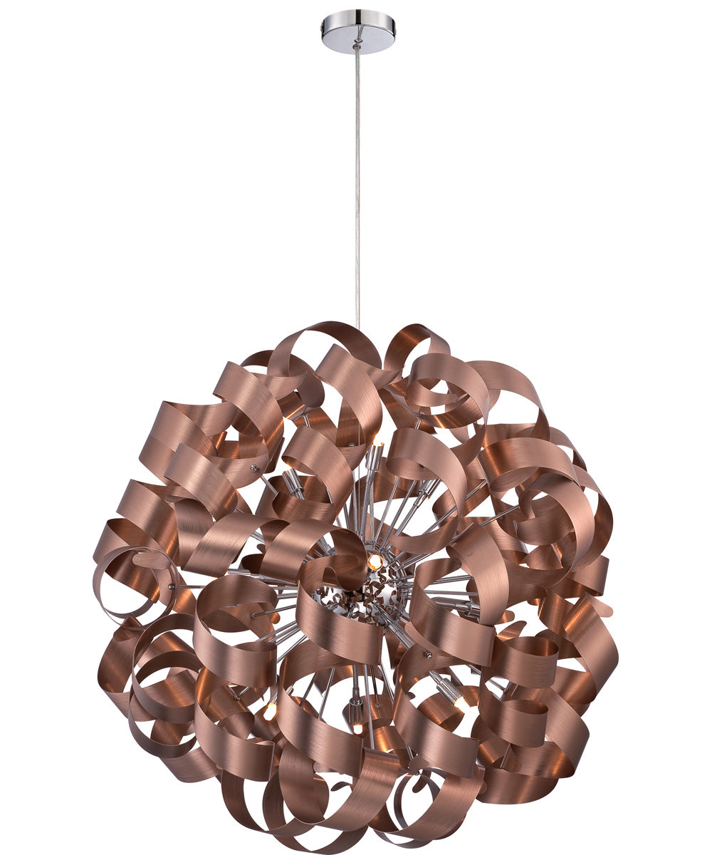 Ribbons 12-light Pendant Satin Copper