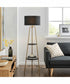 Patterson 1-Light Floor Lamp With Shelves Gold/Black Fabric Shade