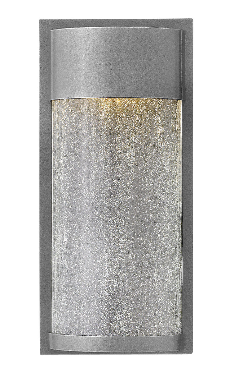 13"H Shelter 1-Light Small Outdoor Wall Light in Hematite