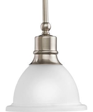 Madison 1-Light Etched Glass Traditional Mini-Pendant Light Brushed Nickel