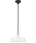 Cedar Springs  1-Light Textured Black Metal Shade Farmhouse Outdoor Hanging Light White