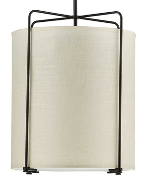 Kempsey 3-Light Harvest Linen Shade Farmhouse Pendant Light Antique Bronze