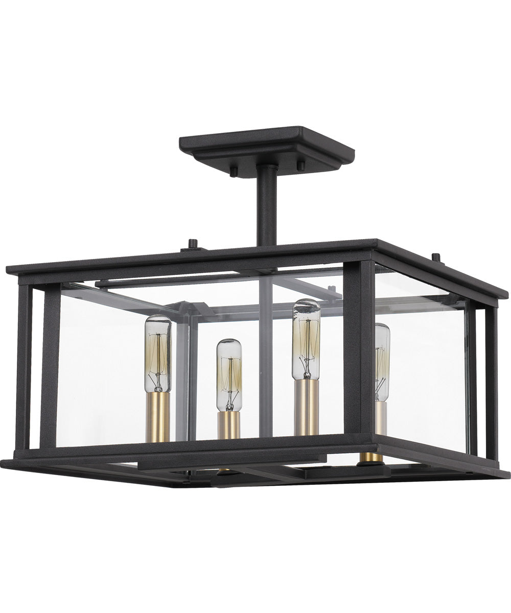 Citadel Medium 4-light Semi Flush Mount Earth Black
