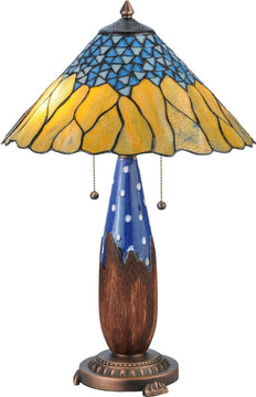 25"H Cristal Azul Table Lamp