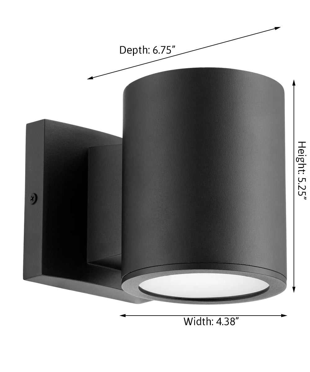 Cylinder 1-light LED Outdoor Wall Lantern Noir