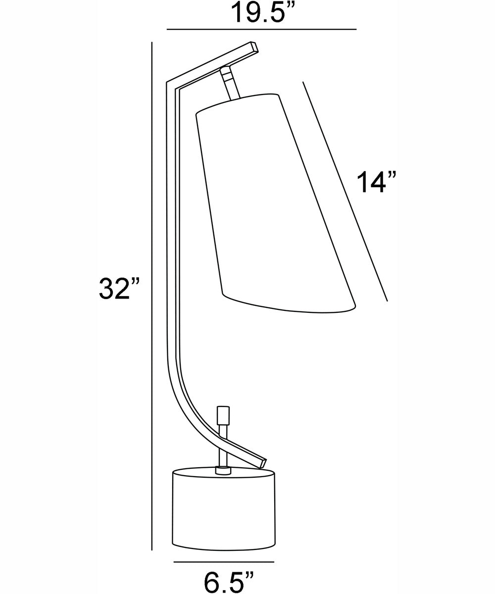 Xandra 1-Light Table Lamp Black/Off White Fabric Shade