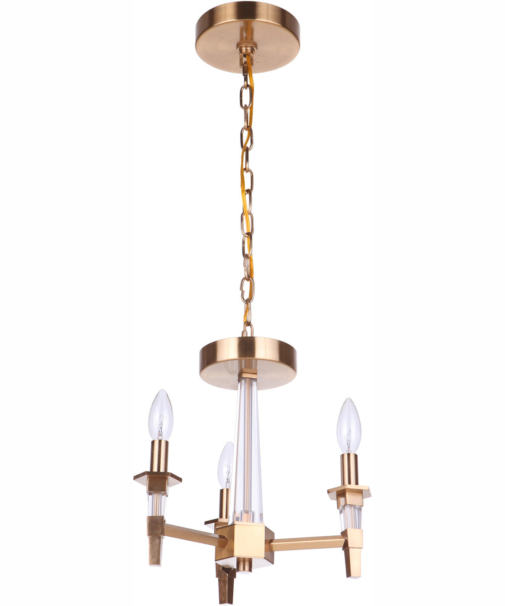 Tarryn 3-Light Convertible Semi Flush Satin Brass
