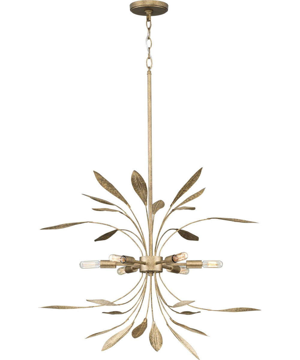 Mariposa 6-Light Hanging Pendant Light Antique Gold
