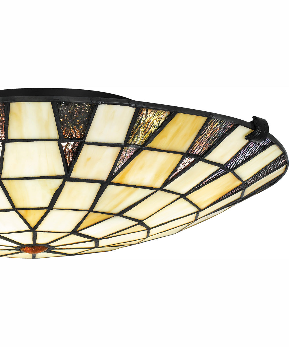 Tiffany Large 2-light Flush Mount Matte Black