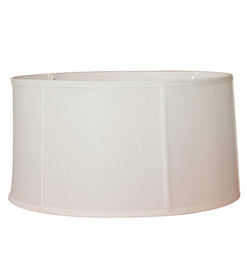 18"W x 11"H Egg Shell Shantung Fabric Shallow Drum Lamp Shade