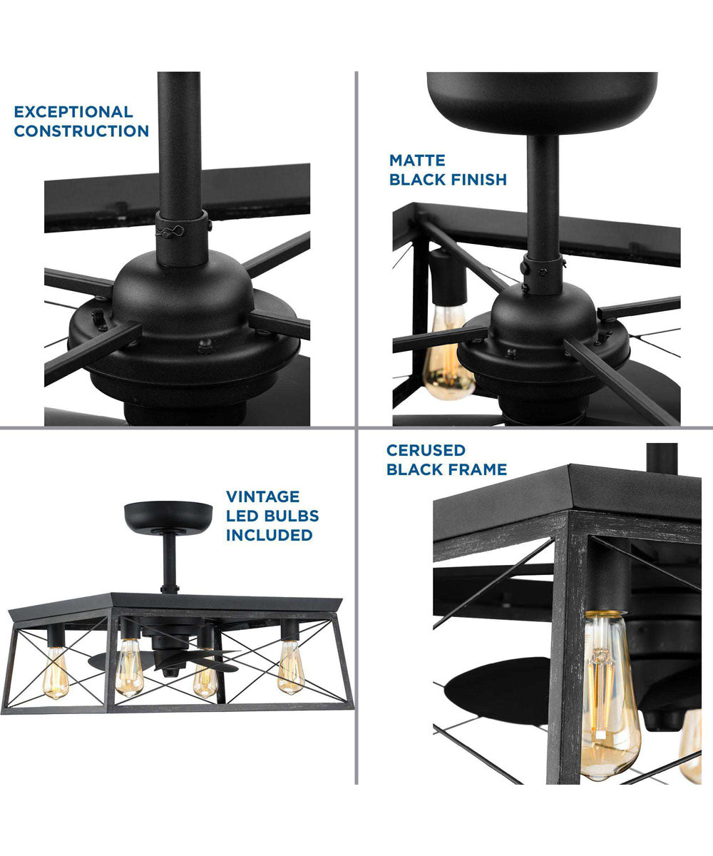 Briarwood 22-Inch 3-Blade  Farmhouse Fandelier  Matte Black
