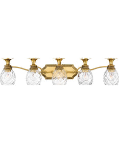 Plantation 5-Light Vanity in Burnished Brass