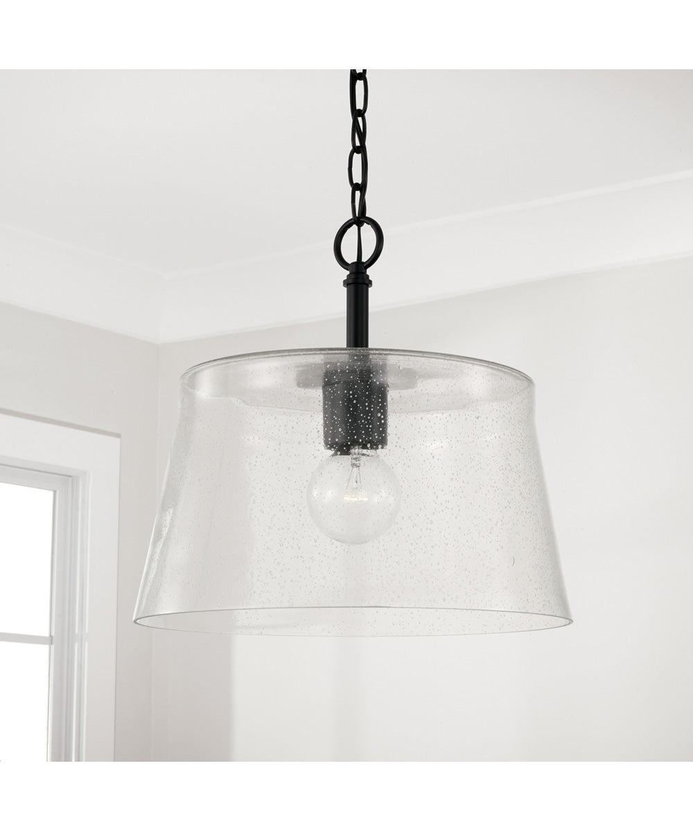 Baker 1-Light Dual-Mount Pendant/Semi-Flush Mount Matte Black
