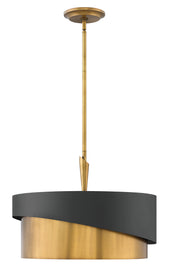 21"W Gigi 3-Light Stem Hung Pendant in Heritage Brass
