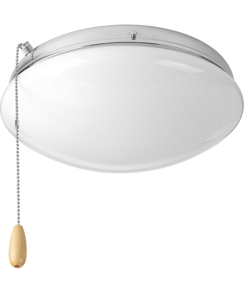 2-Light Universal Opal Glass Fan Light Kit Polished Chrome