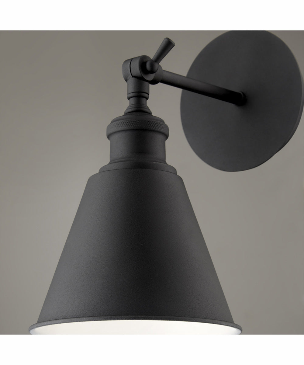 1-light Wall Mount Light Fixture Textured Black