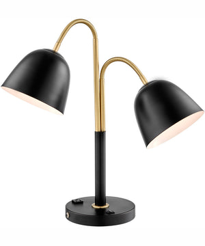 Stark 2-Light 2-Light Table Lamp Antique Brass/Black