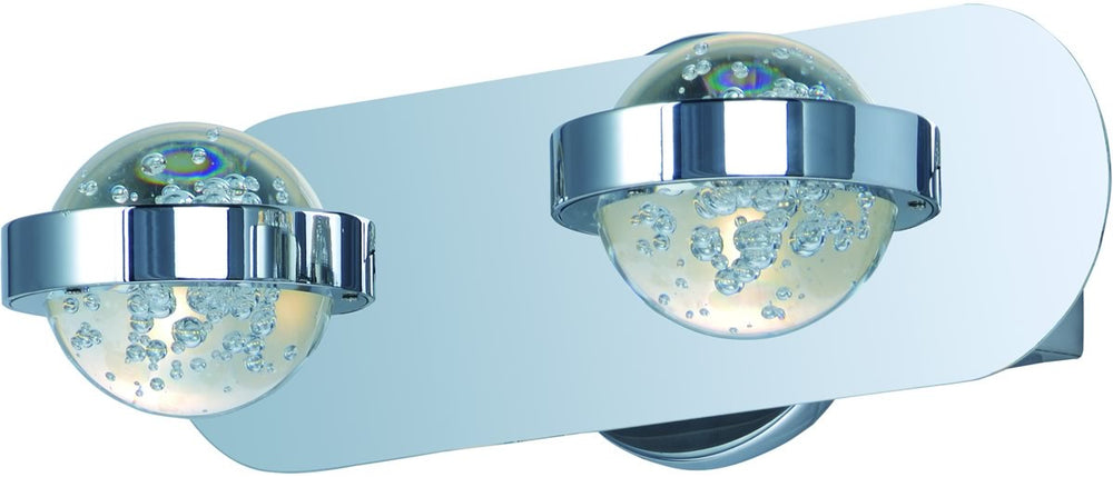 13"W Cosmo LED 2-Light Bath Vanity Polished Chrome