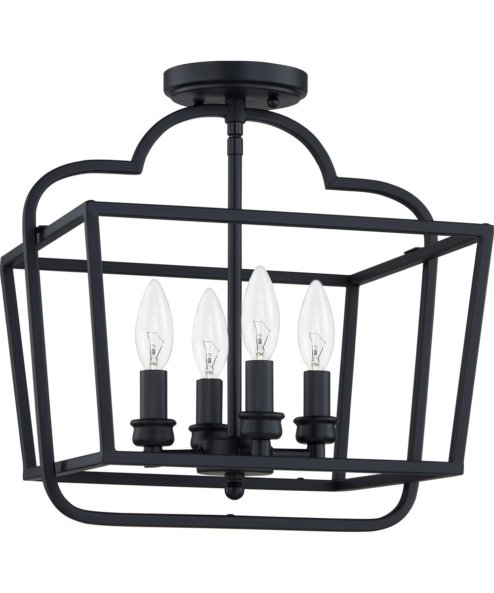 Blanche 4-light Semi Flush Mount Matte Black