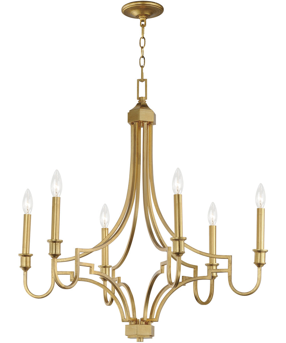 Normandy 6-Light Chandelier Gold Leaf