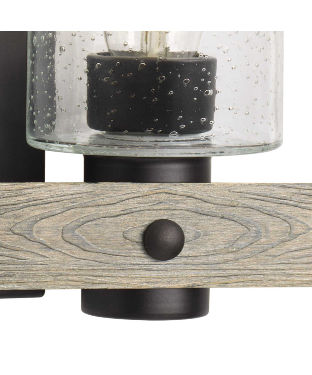 Gulliver 4-Light Clear Seeded Glass Coastal Bath Vanity Light Graphite