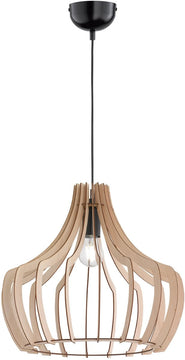 17"W Wood 1-Light  Pendant  Wood