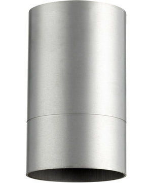 4"W Cylinder 1-light Ceiling Flush Mount Brushed Aluminum