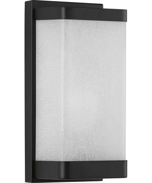 1-Light Linen Glass Wall Sconce Matte Black